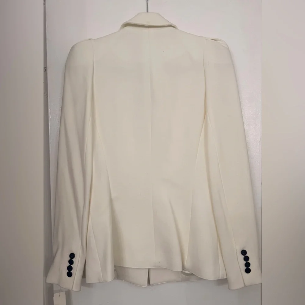 NWT Smythe Box Pleat Blazer White Size 4